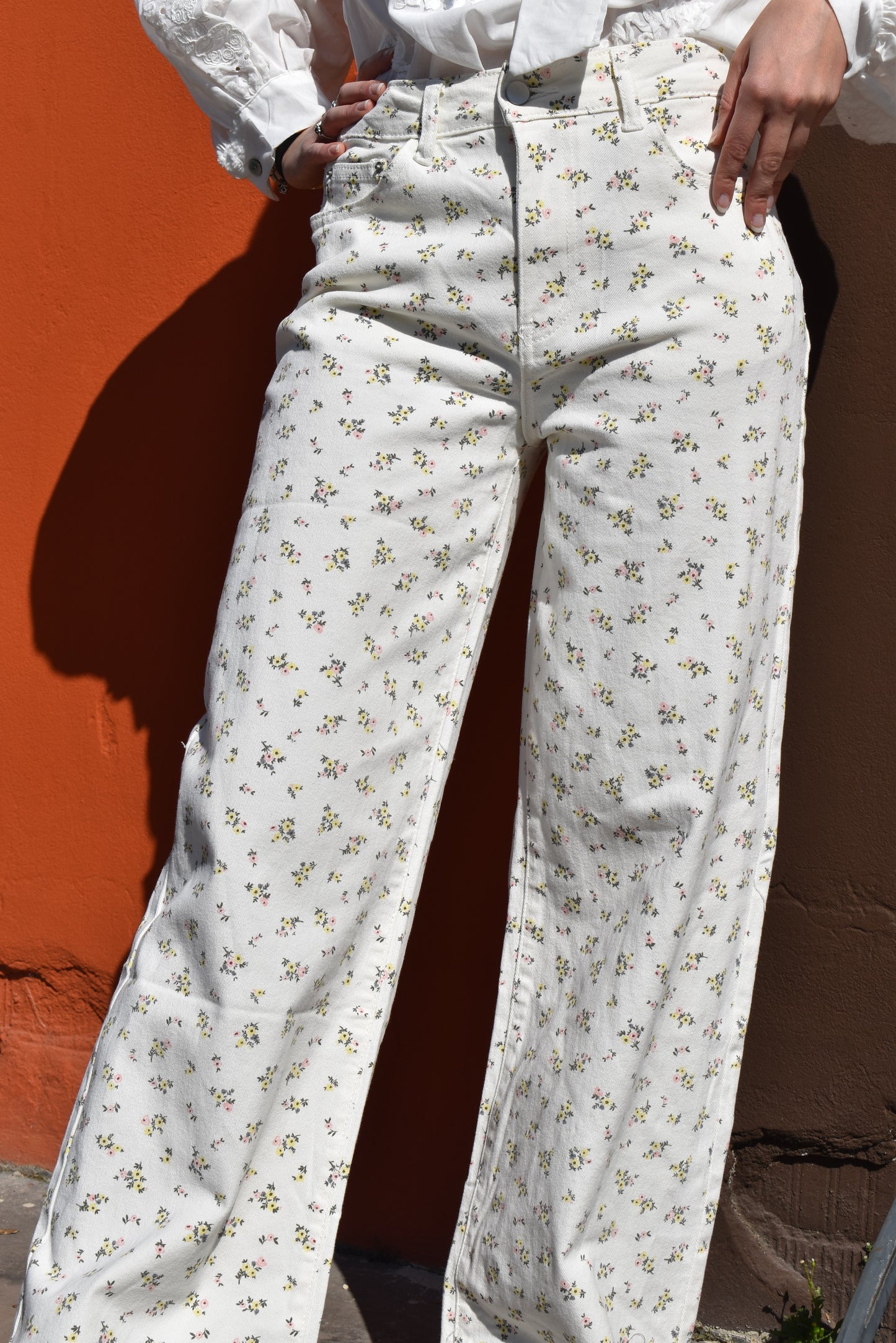 Jeans Donna Bianchi con Micro Fiori