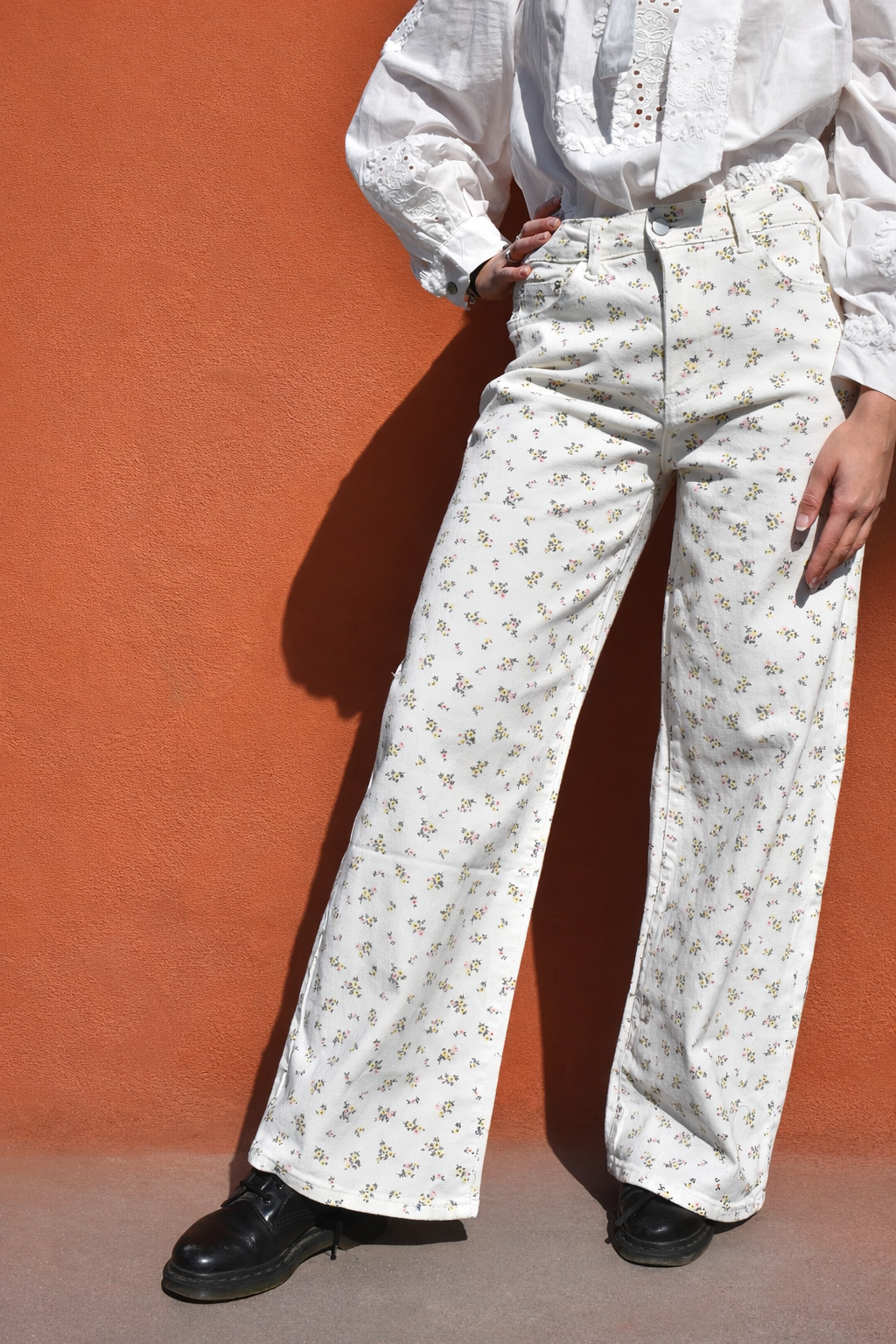 Jeans Donna Bianchi con Micro Fiori