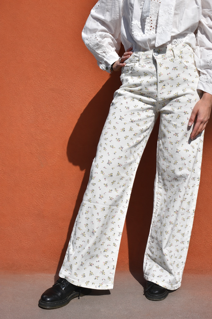 Jeans Donna Bianchi con Micro Fiori
